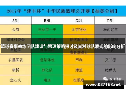 篮球赛事教练团队建设与管理策略探讨及其对球队表现的影响分析